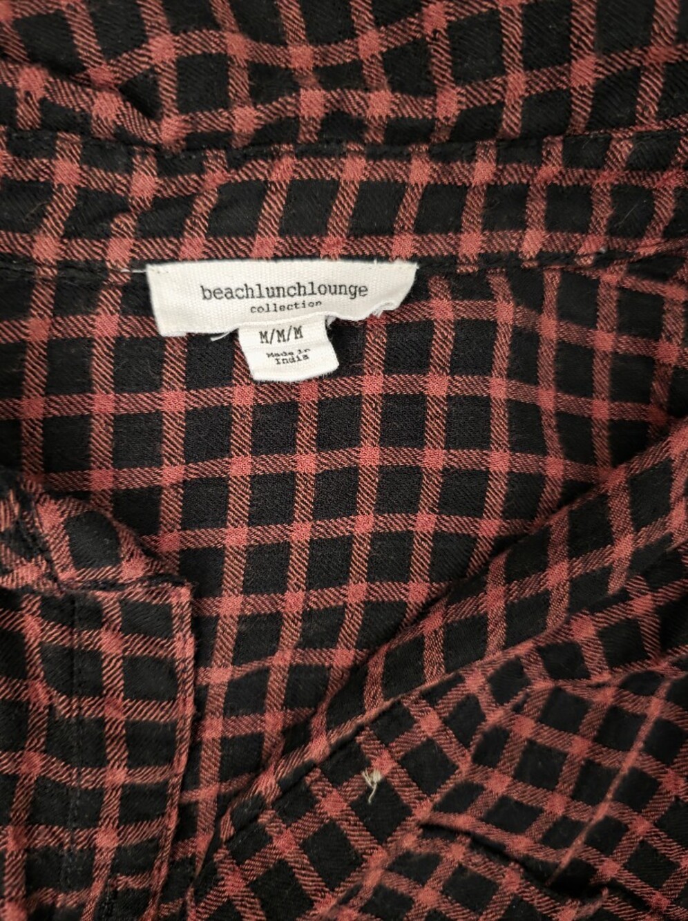 beachlunchlounge Red and Black Plaid Button-Down Shirt